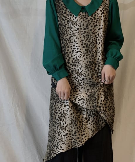 【USED】Leopard Patterned No Sleeve All In One/210217-058