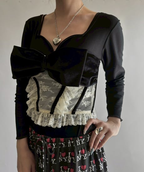 【USED】 Big Ribbon Back Lace Corset /251018-017