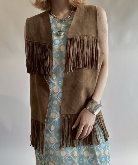 【USED】 Suede Fringe Vest  /250823-024