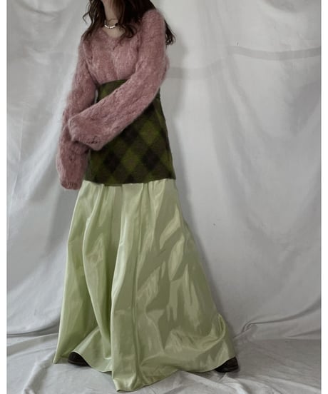 【USED】 Poly Long Skirt made in USA ① / 220107-005