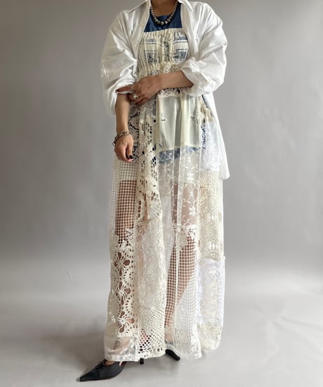 【RE;CIRCLE】RE Crochet Patch Camisole One-Piece/240829-005