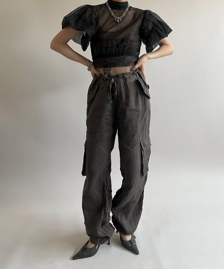 【USED】 S/S Sheer Lame Top  / 250517-002