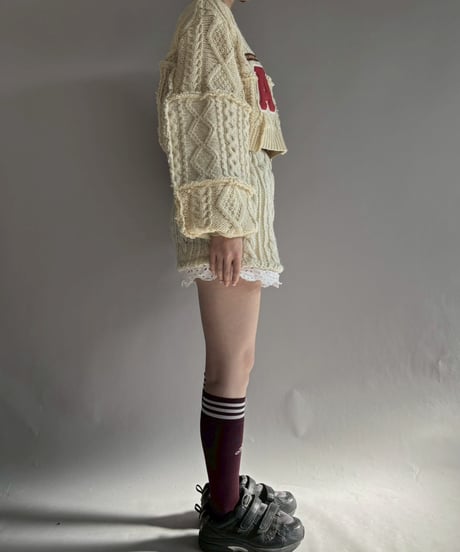 【RE;CIRCLE】 RE Aran Knit Wappen Patchwork Pullover Top / 251218-001