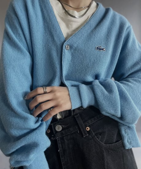 【USED】 IZOD Lacoste Acrylic Knit Cardigan Light Blue / 230204-016