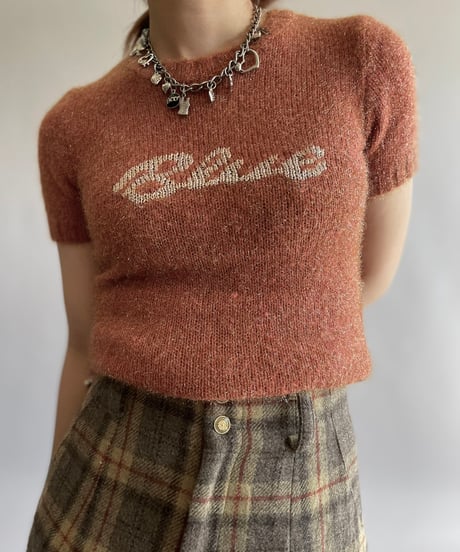 【USED】BURBERRY Lame S/S Knit Top /241006-030