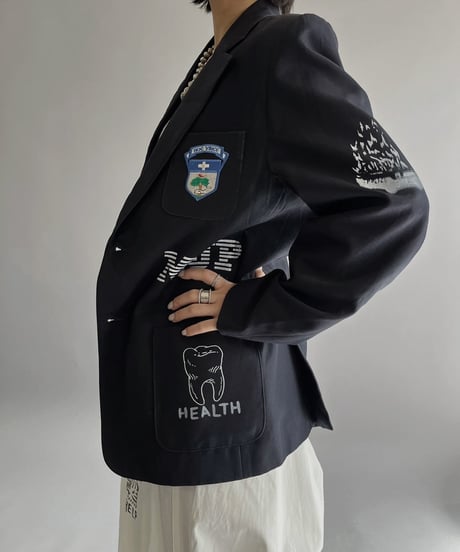 【Mashup Products】 Silk Screen School Jacket/  240217-015