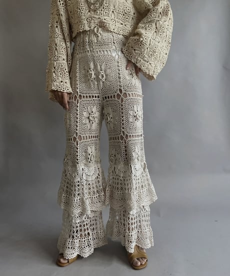 【RE;CIRCLE】 RE Crochet Tiered Pants / 230504-013