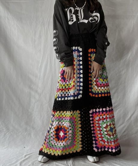 【RE;CIRCLE】 RE Granny Knit Long Skirt②/211014-013