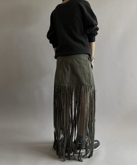 【RE;CIRCLE】 RE Trench Fringe Skirt KHAKI / 240407-031
