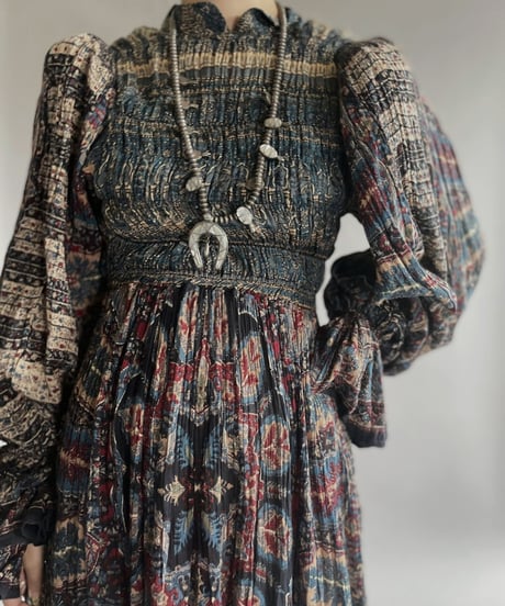 【RE;CIRCLE】 RE Indian Cotton Balloon Sleeved One-piece / 220901-008