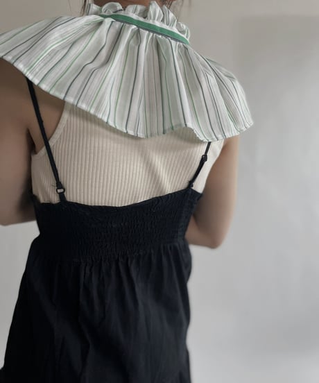 【RE;CIRCLE】 RE Striped Shirt Detachable Collar + Bolero / 220609-004