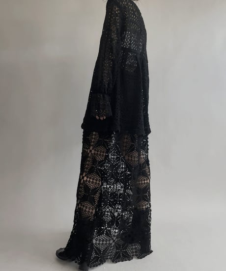 【RE;CIRCLE】 RE Crochet Lace One-piece Black / 230330-009