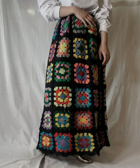 【USED】　Granny Knit Long Skirt②/210404-010