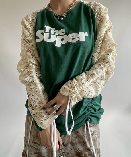 【RE;CIRCLE】 RE Lace Switching Raglan T-Shirt / 250605-004