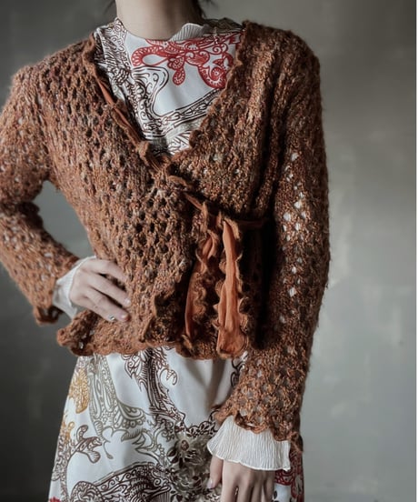 【USED】　Crochet Knit Cardigan/ 220220-035