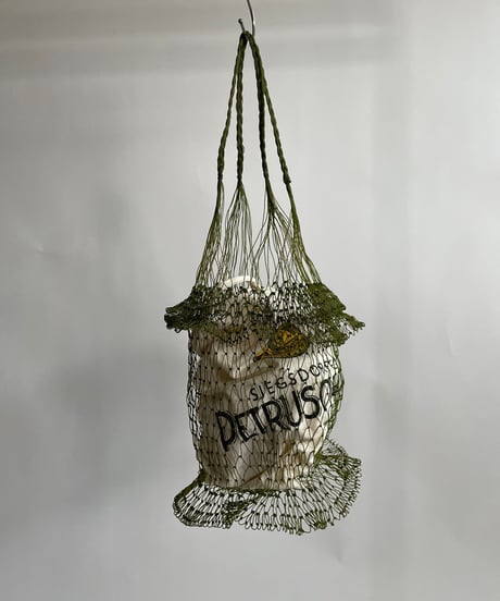 【USED】 Lecabas Mesh Bag Plain Khaki 6 / 220416-082