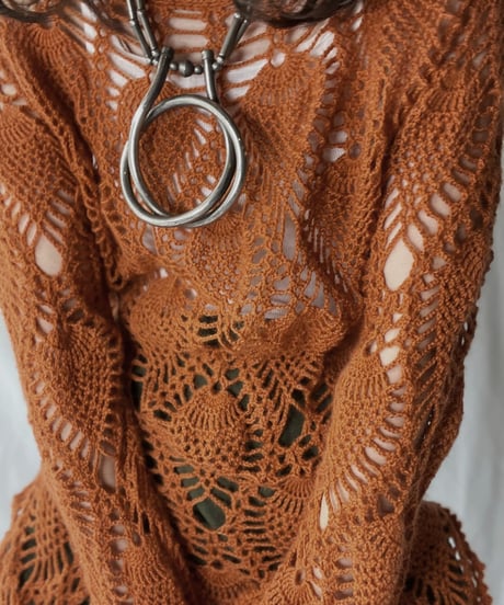 【USED】   Crochet Knit L/S Top①/210921-035