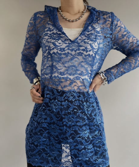【USED】  Flower Pattern Poly Top / 230701-008