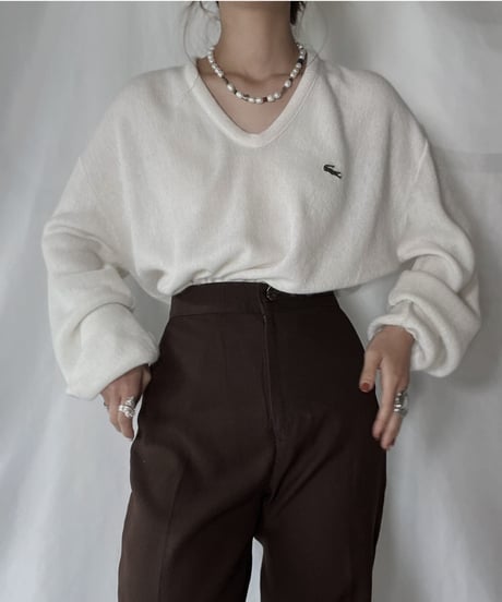 【USED】   LACOSTE Knit Top③/211126-009