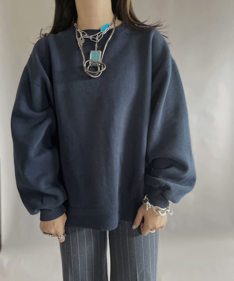 【USED】 Long Sleeved Sweat Shirt Navy / 230128-002