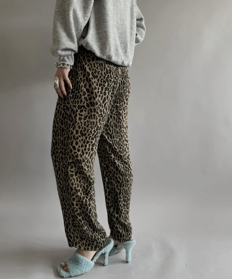 【USED 】Ralph Lauren Silk100% Leopard Patterned Pants/ 240414-033