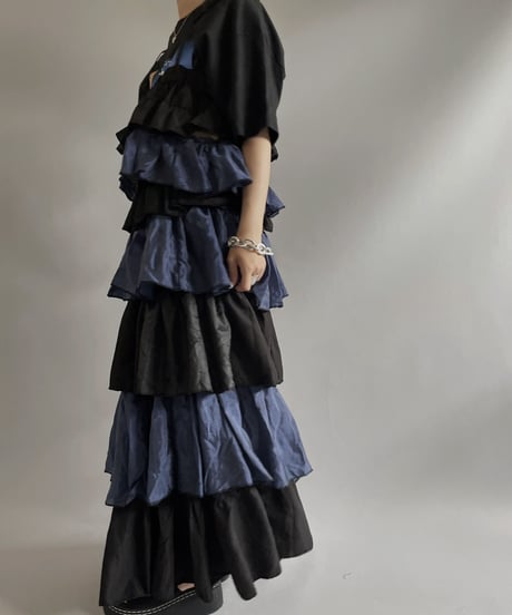 【RE;CIRCLE】RE Tiered Skirt & Bra Set / 230803-003