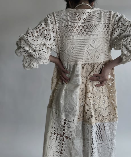 【RE;CIRCLE】 RE Crochet Lace Patchwork One-piece / 220526-011