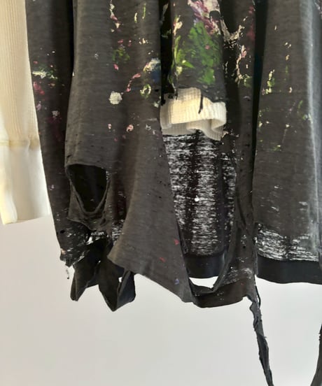【USED】 Damage Paint T-shirt&Thermal Top /260607-030