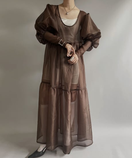 【RE;CIRCLE】 RE Sheer Puff Sleeve One-piece / 230706-004