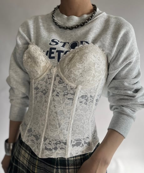 【USED】 Lace Patterned Corset Top/241130-017