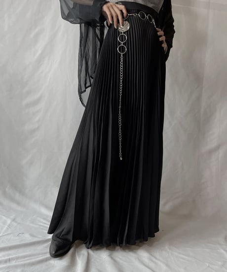 【USED】 Poly  Long Pleats Skirt③/20210819-029