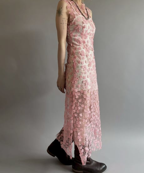 【USED】 Flower Pattern Lace N/S One-Piece / 260523-027