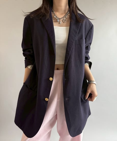 【USED】 MADE in ITALY Polo Ralph Lauren navy blazer / 250920-001