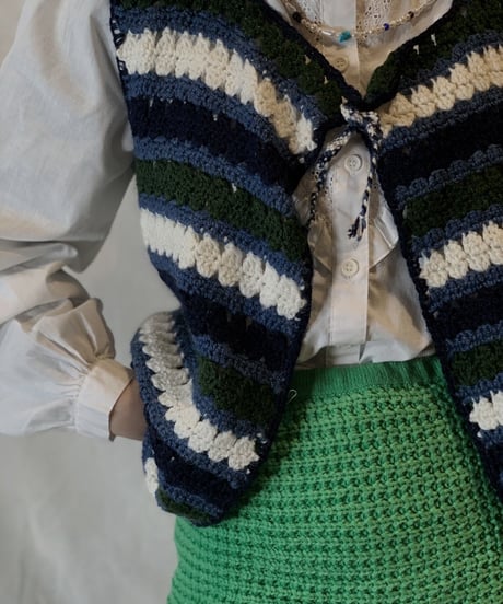 【USED】Crochet Knit Vest/210217-061