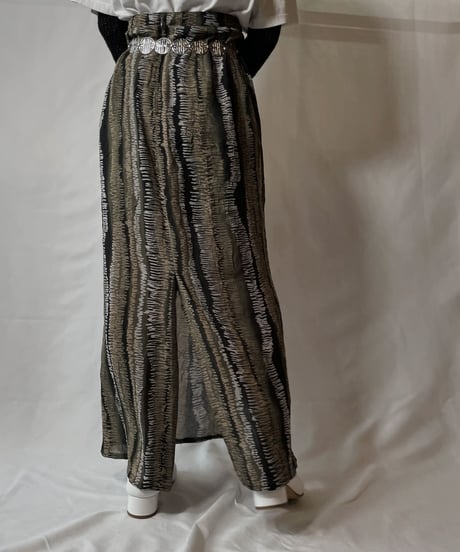【USED】 Poly Long Skirt①/20210819-003