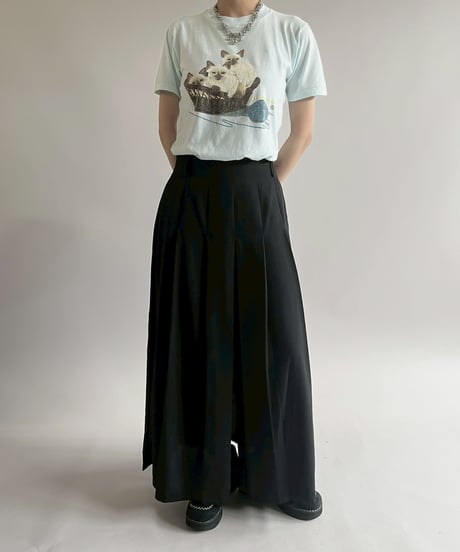 【USED】  Made in USA JERZEES Cat print T-Shirt/250510-028