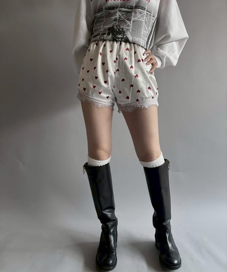 【USED】  Heart pattern shorts / 250927-012