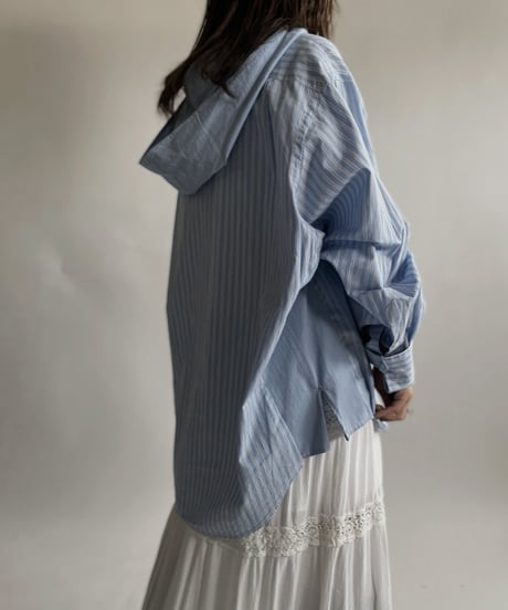 【RE;CIRCLE】 RE Stripe Shirt Mexican Hoodie / 220423-037