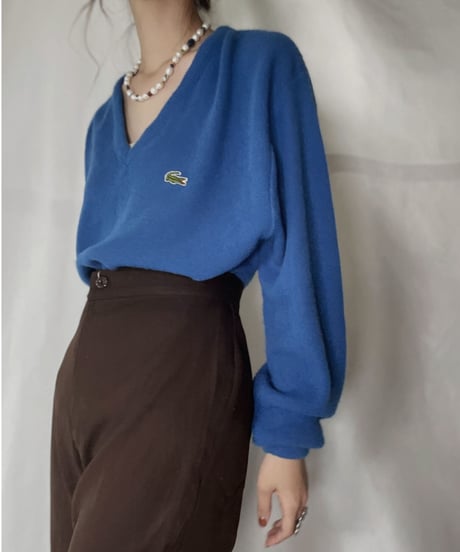 【USED】   LACOSTE Knit Top④/211126-010