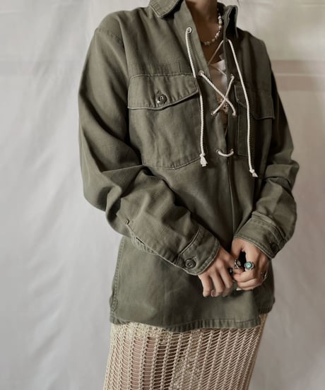 【RE;CIRCLE】  RE Lace Up Fatigue Shirt/20210819-043