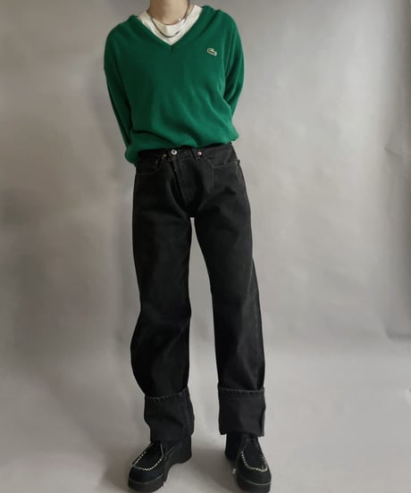 【USED】 Lacoste Acrylic Knit Pullover Green / 230204-015
