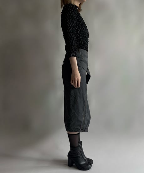 【USED】 Belt Design Zip-Up Skirt / 250906-004