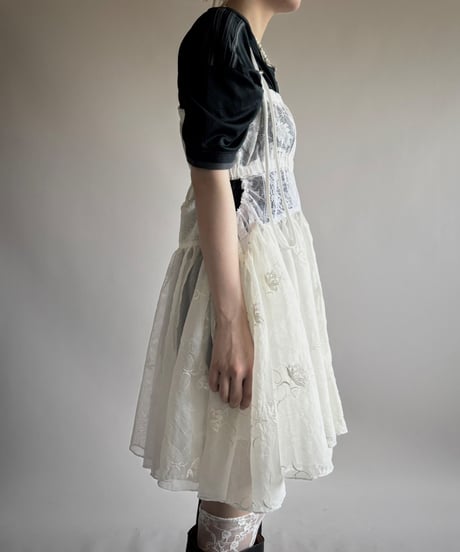 【RE;CIRCLE】RE Crochet Lace Patch work Camisole One-Piece Middle/250731-007