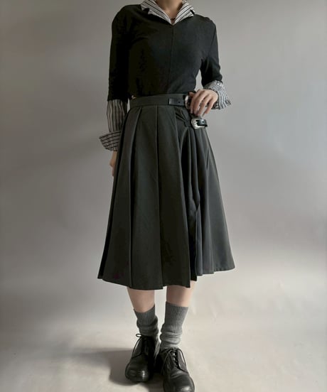 【RE;CIRCLE】 RE Suit Pleats Wrap Skirt/ 260108-013