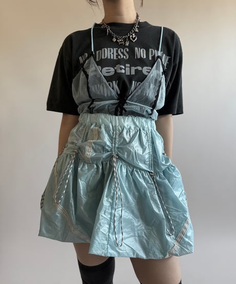 【RE;CIRCLE】 Re French Army Parachute Skirt Balloon Mini Sax Blue / 250424-002