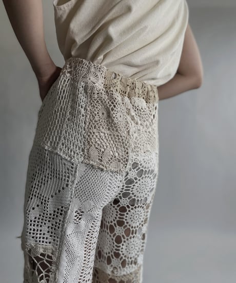 【RE;CIRCLE】 RE Crochet Patchwork Pants / 220623-027