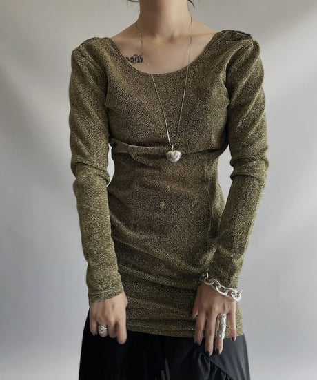 【USED】 L/S Lame Top/ 231028-024