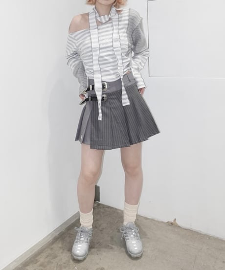 【RE;CIRCLE】 RE Border Off Shoulder Top /  250529-019