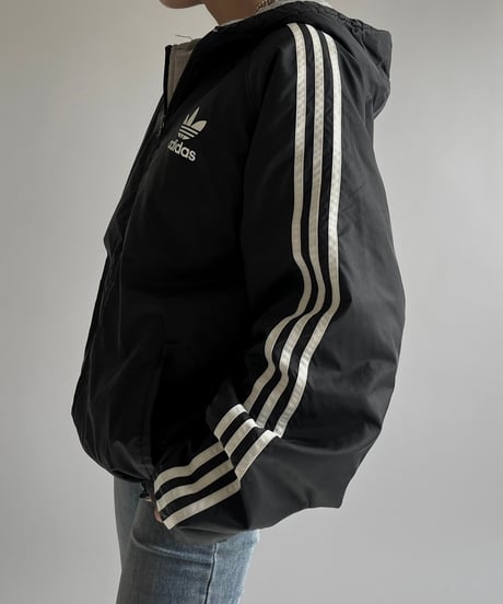 【USED】 adidas Padded Reversible Hooded Nylon Jacket /241228-010