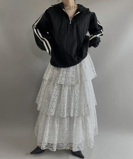 【USED】 Nylon Pullover  Line Top / 231021-028